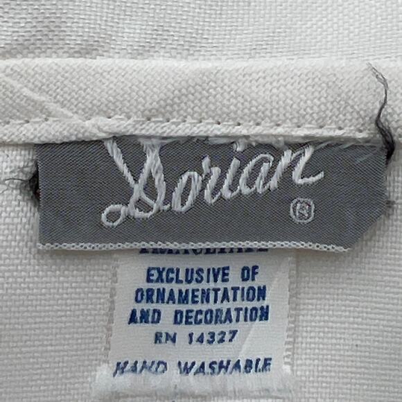 Vintage 80s Dress Dorian Peter Pan Collar White Aline Uniform Fairy Kei - Picture 3 of 8